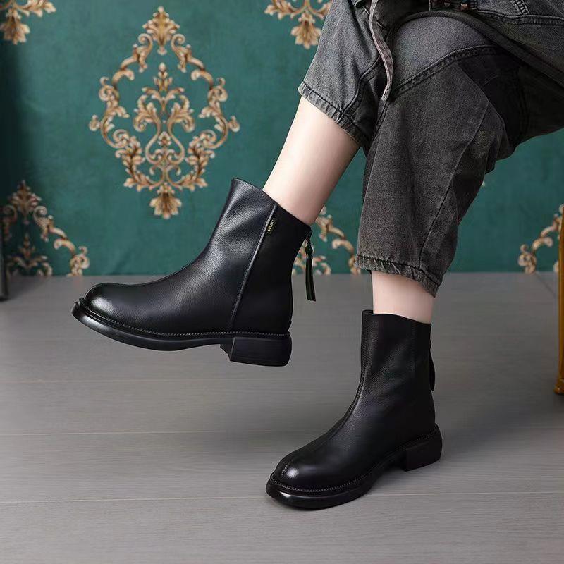 Round-toe Waterproof Ankle Boots