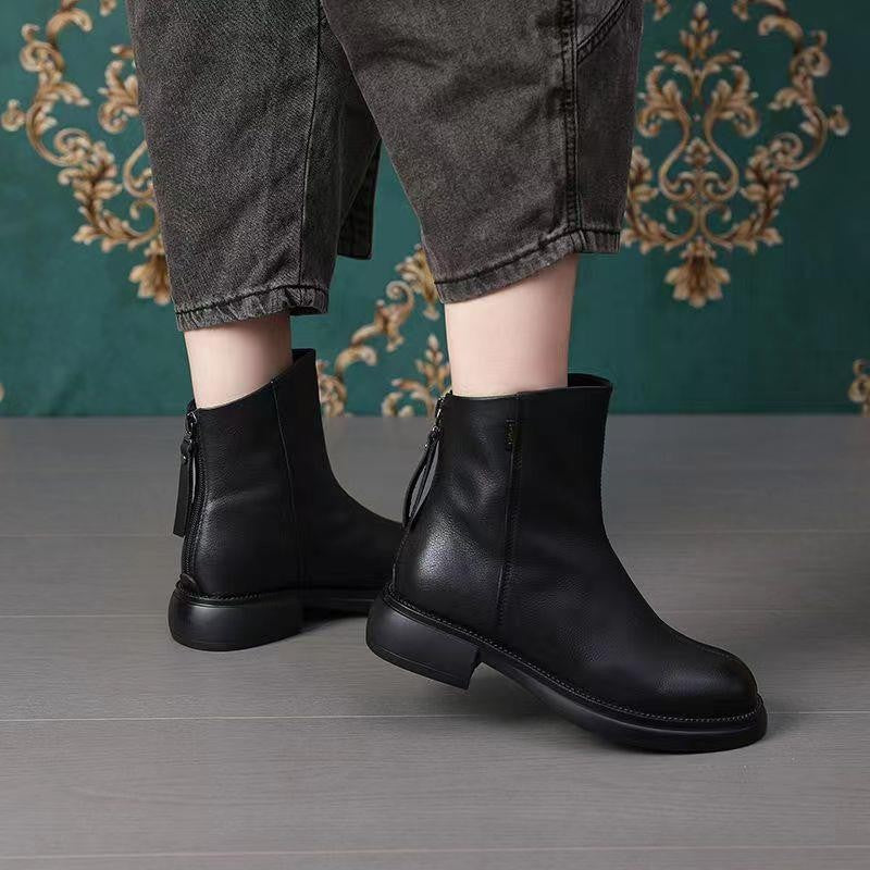 Round-toe Waterproof Ankle Boots